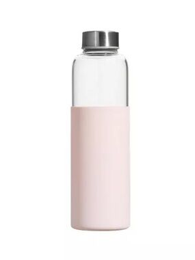 Kylie Cosmetics Limited Edition Glass Water Bottle in Pale Pink Sleeve